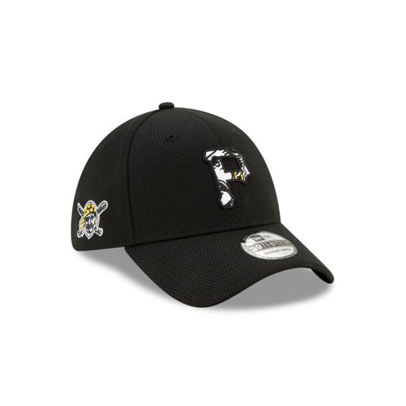 MLB Pittsburgh Pirates Batting Practice 39Thirty Stretch Fit (XLL9241) - Black New Era Caps